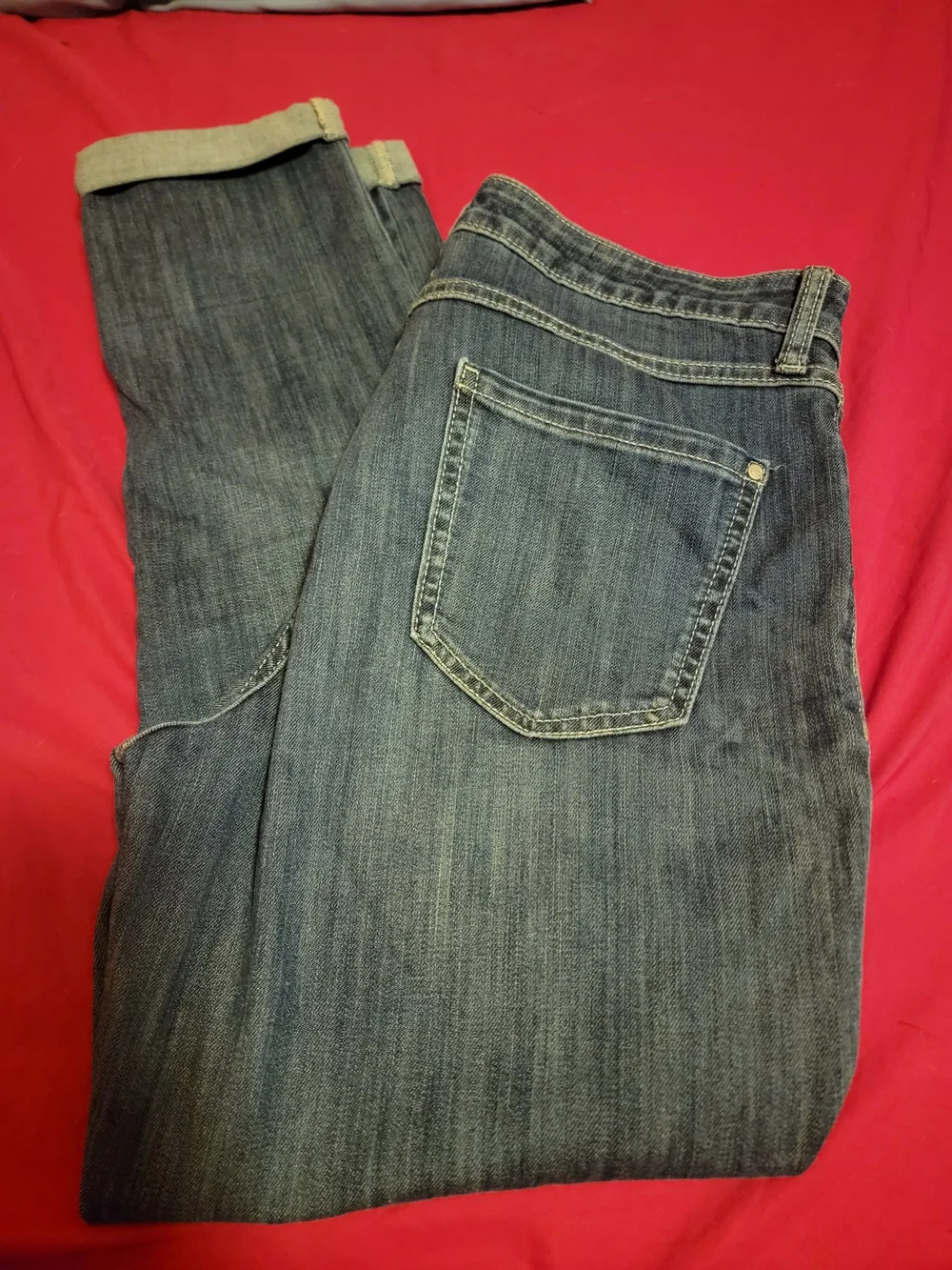 LC Lauren Conrad Dark Blue Cropped Straight Jeans